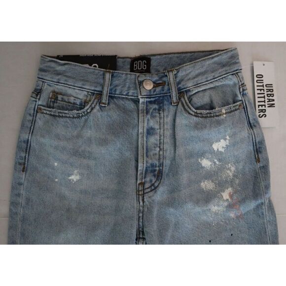 BDG x Urban Outfitters Women Sz 24 Blue Patchwork Hi-Rise Slim Straight Jeans - Picture 5 of 8